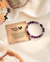Inspirational Get Well Gift for Women After Surgery Healing Purple Bracelet