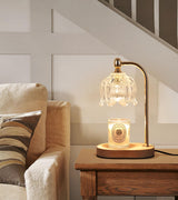MEIXISUE Candle Warmer Lamp with Timer and Dimmer,Electric Gold Light Gifts for Women Melt Wax Warmer Lamp with 2 Bulbs for Candle Jars House Warming New Home Decor Bedroom