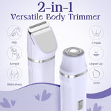 Electric Razors for Women - Wet/Dry Womens Electric Shaver for Bikini/Pubic Hair/Face/Legs/Intimate Area, epilators Hair Removal with Dock Charging, Christmas Gifts & Stocking Stuffers (Purple)