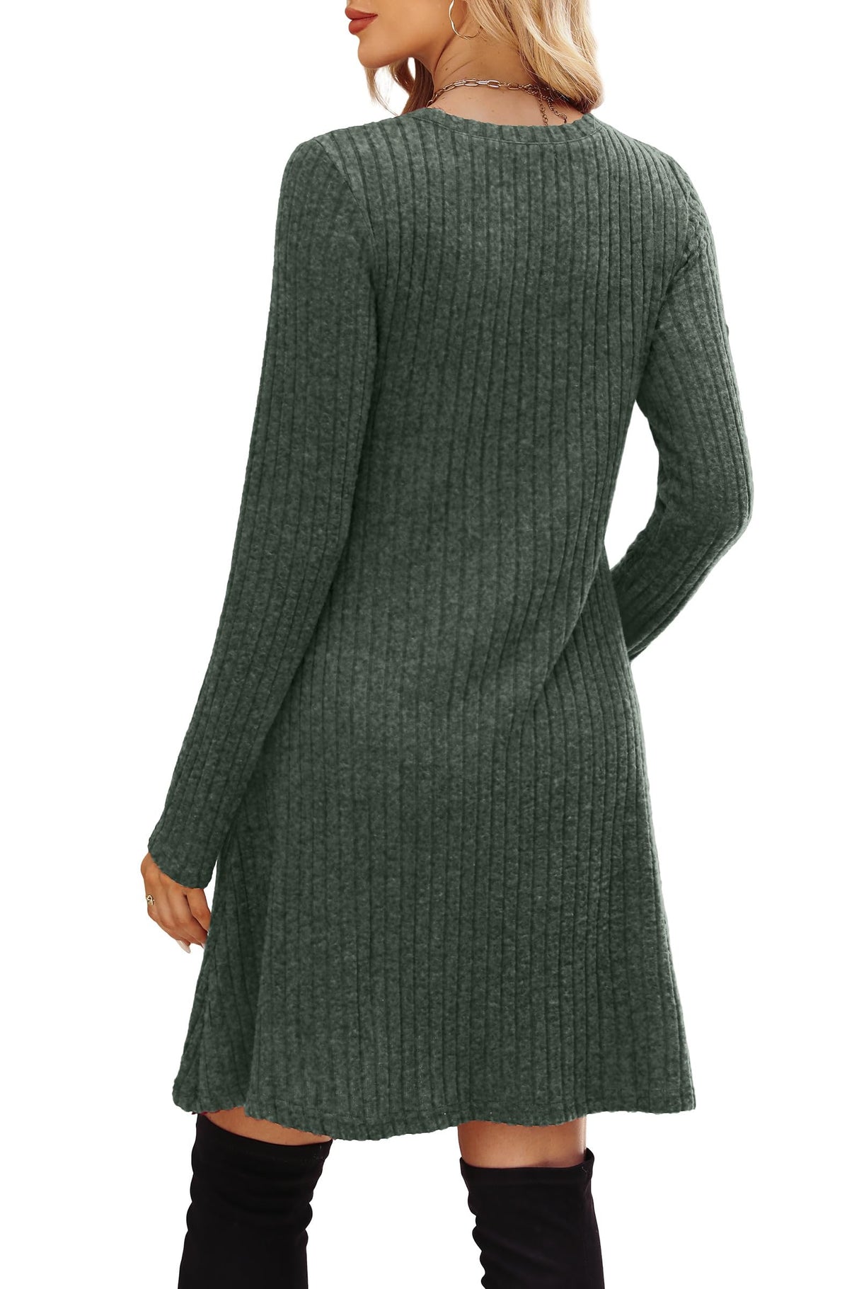 Sweater Dress Long Sleeve Dress for Women Fall Dresses for Women 2025 Tunic Winter Christmas Dresses Fall Maternity Clothes Green L