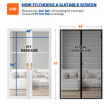MAGZO Magnetic Screen Door Fit Door Size 48 x 96 Inch, Actual Screen Size 50" x 97" Magnet Screen Curtain for Sliding Door-Black