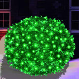 HISHINY Christmas Net Lights Outdoor, 5ftx5ft 100LED Green Wire, Connectable Bush Mesh Net Lights String for Christmas,St Patricks Party,Shrub,Yard,Tree (Green)