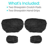 Vive Sheepskin Crutch Pads & Hand Grips - Comfortable, Breathable, Machine Washable Padding for Adults - Premium Accessory Covers for Crutches, Armpits - Latex-Free & Non-Toxic