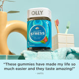 OLLY Goodbye Stress Gummy, GABA, L-Theanine, Lemon Balm, Stress Relief Supplement, Berry - 74 Count