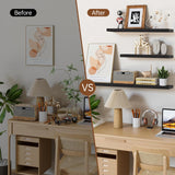 BAYKA Floating Shelves for Wall, Wall Mounted Rustic Wood Shelves for Bathroom, Bedroom, Living Room, Kitchen, Hanging Shelf for Books/Storage/Room Decor with 22lbs Capacity (Black, Set of 3, 15.7in)