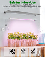 Sunco 3ft Grow Light LED, 30W, Full Spectrum, for Seed Starting, Seedling, Indoor Plants, Plug in Suspended Fixture, Link Up to 5, Inline Switch, UL/ETL 4 Pack.