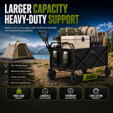 Foldable Wagon Cart, Collapsible Heavy Duty Utility Wagon with All Terrain Wheels, Folding Beach Wagon for Sand, Garden, Grocery, Sports, Camping and Outdoor Use