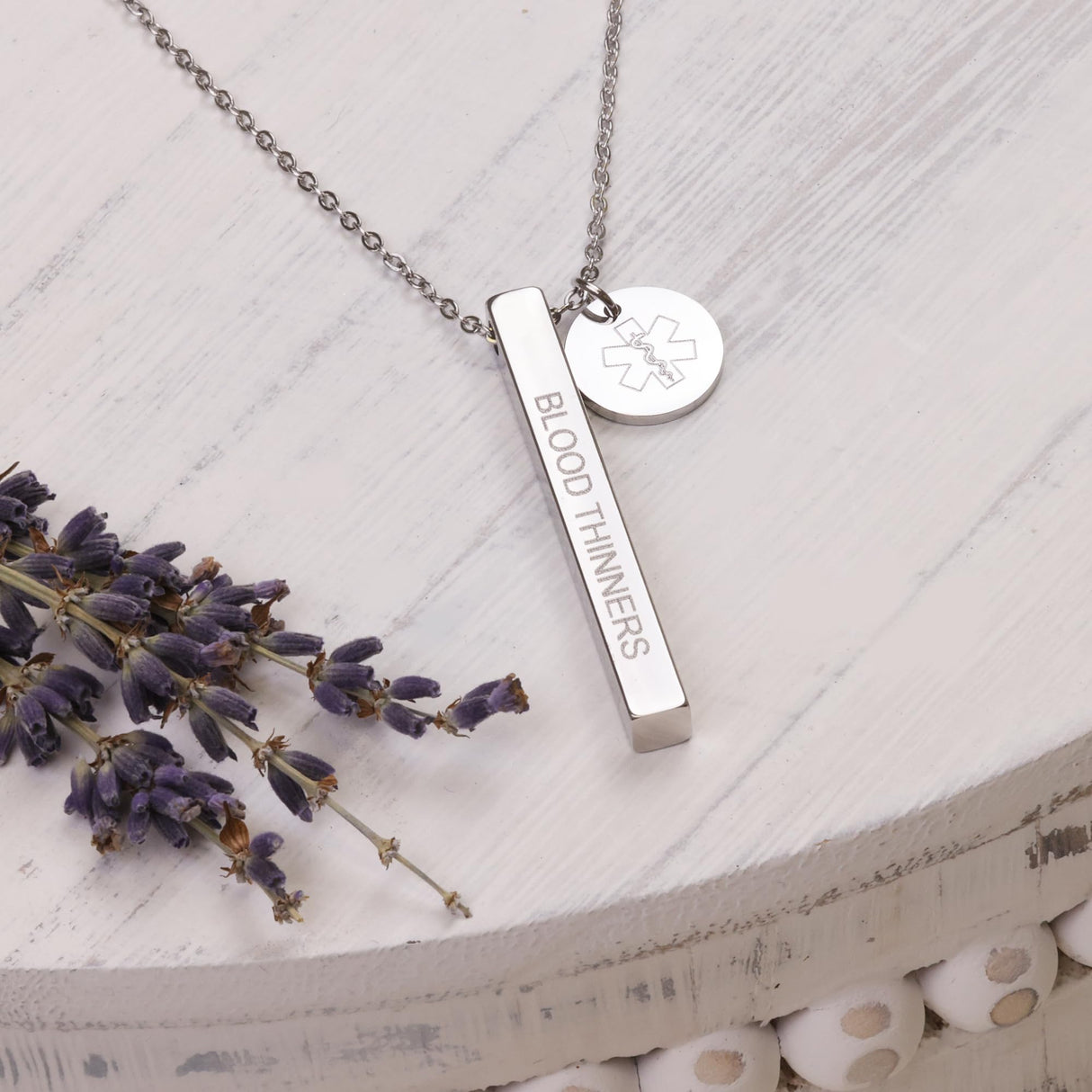 Medical Alert ID Necklace for Women, Custom Gold Medic Name Pendant Jewelry