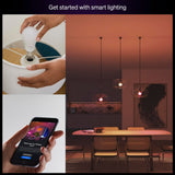 Philips Hue Essential Smart LED A19 Bulb 4-Pack, White and Color Ambiance, E26, 7.2W, 2200K-6500K, 800 Lumens, Dimmable LED Bulbs, Works with Alexa, Google Assistant, Apple Home