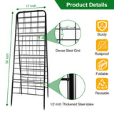 WAENLIR 50x17inch Cucumber Trellis Tomato cage with Dense Steel Grid–A-Frame Heavy Duty Metal Trellis for Raised Beds, Cattle Panels for Garden Trellis for Climbing Plants Outdoor (Black, 50x17inch)