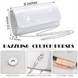 Meanplan 4 Pcs Silver Clutch Purse Jewelry Set for Women, Elegant Style