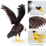 Bald Eagle Statue Garden Sculpture, Metal Yard Art Eagle Decoration, Large Eagle Outdoor Statues for Garden Yard Lawn Decoration
