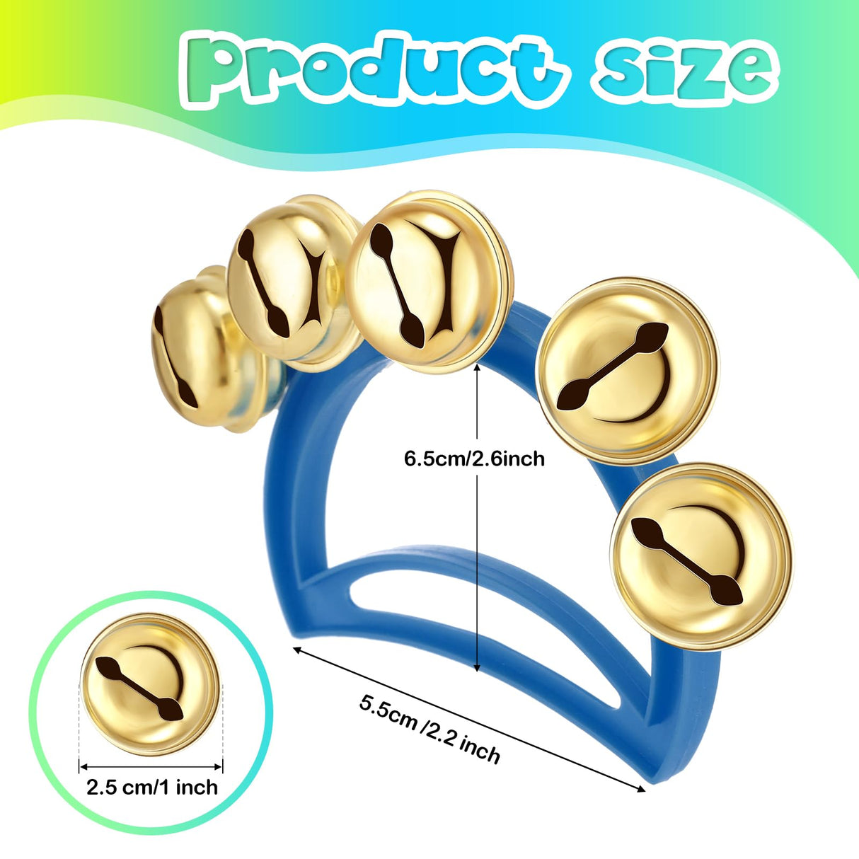 Yeshone 32 Pcs Hand Bells Jingle Bells Bulk Back to School Supplies Tambourine Noise Makers for Kids Adults Musical Instruments Church School Concert Birthday Party Operation Christmas Gifts