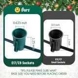 Brightown C9 Light Strand, 100 FT Outdoor String Lights Christmas Stringer with 100 Sockets for Christmas Decor Patio, E17 Light Socket, 12 Spacing, Green Wire