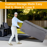 NettyPro Rolling Cushion Storage Bags with Wheel and Handle, Outdoor Patio Large Storage Container for Furniture Pillow Christmas Tree 9 Ft, 65 x 20 x 28 Inch, Grey