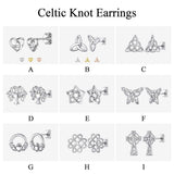 ChicSilver Sterling Silver Stud Earrings for Women Hypoallergenic Celtic Earrings Vintage Triquetra Triangle Studs Earrings Dainty Small Irish Jewelry for Women