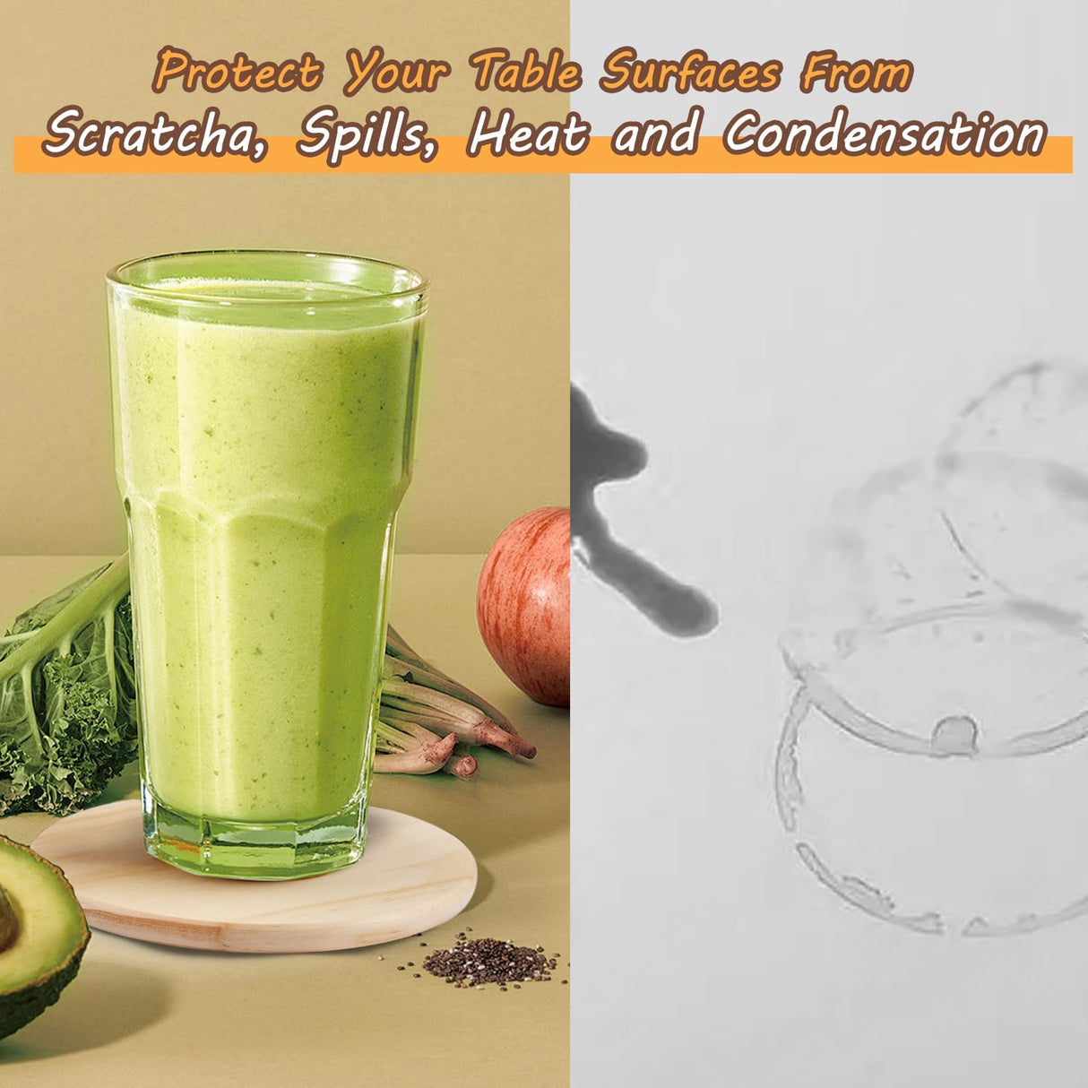 36 Pcs Unfinished Wood Coasters for Crafts,Cymuber 4 Inch Blank Wooden Coasters,Blank Coaster with Non Slip Pad for DIY Stained Painting Wood Engraving Wedding Halloween Christmas Home Decoration