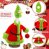 Teeanzo Christmas Winter Goose Outfit for 23" Porch Goose Holiday Red Green Cloths Costume Xmas Winter Outdoor Garden Patio Yard Lawn Art Decoration