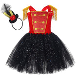 Tutu Dreams Christmas Circus Costume for Girls Kids America Drum Majorette Dress with Ringmaster Hat Carnival Pageant