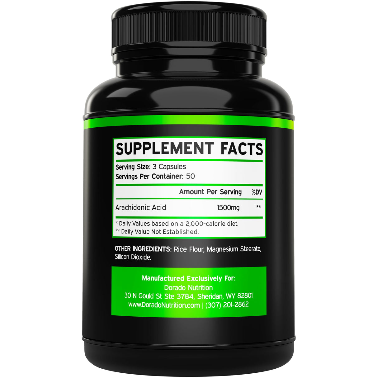 Arachidonic Acid Supplement 1500mg (150 Capsules) - Muscle and Strength Supplement for Muscle Mass & Recovery for Men & Women - Gluten Free & Non-GMO - 3rd Party Tested - (150 Capsules)