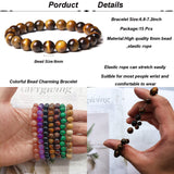 SONNYX 15 PCS 8mm Gorgeous Semi-Precious Gemstones Bracelets Unisex