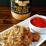 Pork King Good - Pork Rind Breadcrumbs - 2 Pack! Keto Friendly, Paleo, Gluten-Free, Sugar Free, Zero Carb Panko Substitute (Two 12 Oz Jars) (Original, 2 Pack)