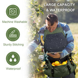 Extra Gardening Apron Waterproof Cross Back Apron Women, 600D Polyester Heavy Duty Men Apron Harvest Bag, Over 30% Larger Than Standard Models, Adjustable Straps and Large Quick Release Pockets Green