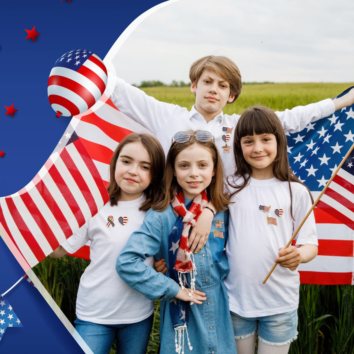 Inbagi American Flag Lapel Pins Bulk USA Waving Flag Pins Memorial Day Veteran Gifts Souvenir Hat Men Women Patriotic (50 Pcs)