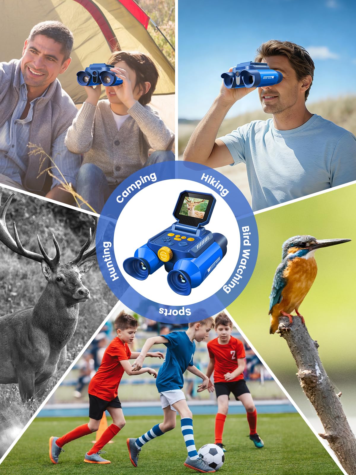 Acoath Binoculars for Kids with Night Vision Camera, Kids Telescope, 10X Optical Zoom, Magic Adventures Telescope Toys Gifts for Age 3, 4, 5, 6, 7, 8, 9, 10+ Years Old Boys Girls