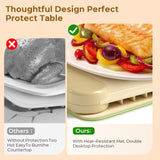 Food Warming Mat with Protective Table Mat, Graphene Fast Full-Surface Heating Mat, Electric Warming Tray with 6 Temperature and 6HoursTimer, Portable Rollable Food Warmer Perfect For Parties Buffet
