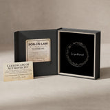 Love You This Much Son In Law Gift | Mens 5mm Twist Link Steel Bracelet | Best Present Ideas for Son in Law | 8" + 1" Extender | Luxury Gift Box & Card (Black/Black)
