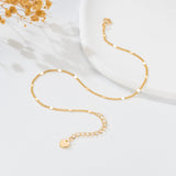AOZELAN 14K Gold Anklets for Women Gold Ankle Bracelets for Women Cuban Chain with Spaced Tiny Disc 11(9+2) Inches