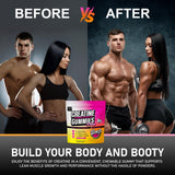 (6g) Creatine Gummies for Men Women, Preworkout Monohydrate Chews with Muscle Growth Gym Gains Builder, Pre Post Workout Recovery Protein NSF Certified Body Building Vegan Supplement Vitamin (120 Ct)