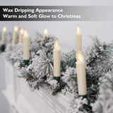 Rhytsing Set of 20 Clip On Candles for Christmas Tree with Remote, Battery Operated LED Candle Lights with Timer, Wax Dripping Design, Indoor and Outdoor use