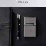 Cigarette Case Brushed Metal Cigarette Case with Magnetic Switch Flip Closure,20 Capacity (2 Pack,85mm, Rose Red + Gray)…