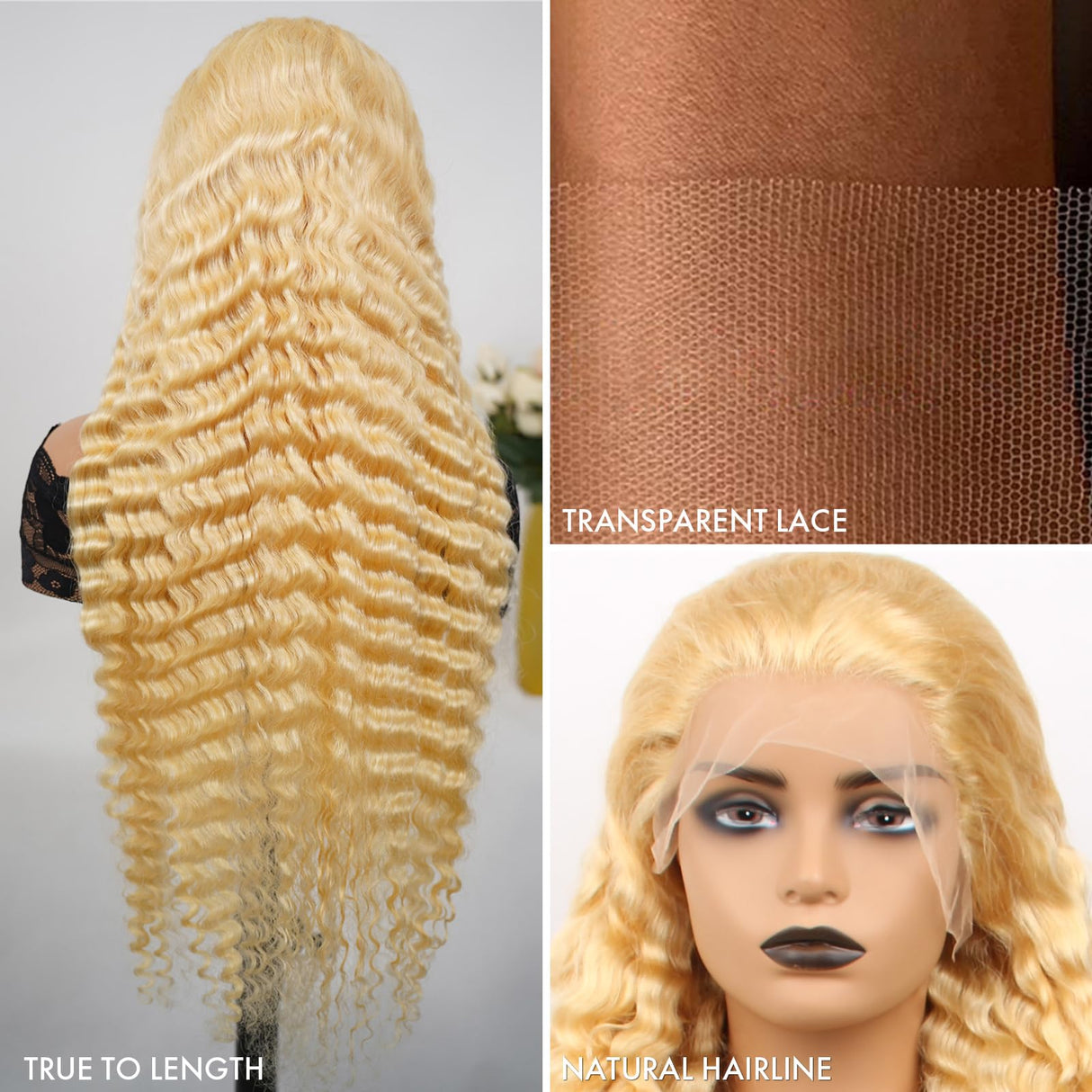 ELISHEVA 613 Lace Front Wig Human Hair 28 Inch Deep Wave Blonde Wig Human Hair 16A 13x4 HD 613 Deep Wave Blonde Lace Front Wigs Human Hair 180% Density Curly Blonde Frontal 613 Wig Pre Plucked