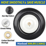 GICOOL 16" Solid Wheelbarrow Tire, 4.80/4.00-8" Flat-Free Tire and Wheel, 6" Centered Hub, 5/8" Axle Bore Hole for Wheel Barrow Garden Utility Cart Replacement