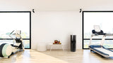 Monkey Movement Black Stainless Steel Floor Stand Wipe Dispenser with Built-in Trash Can - Fits Wipes on Rolls - Perfect for Fitness Clubs, Schools/Daycares, Commercial and Residential Facilities