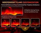 Electric Fireplace Heater 22 in Freestanding Fireplace Stove Infrared Fireplace RealSmart with 3D Flame Effect Remote Control, Timer, Overheating Protection Heater for Indoor Use Black (Christmas Red)