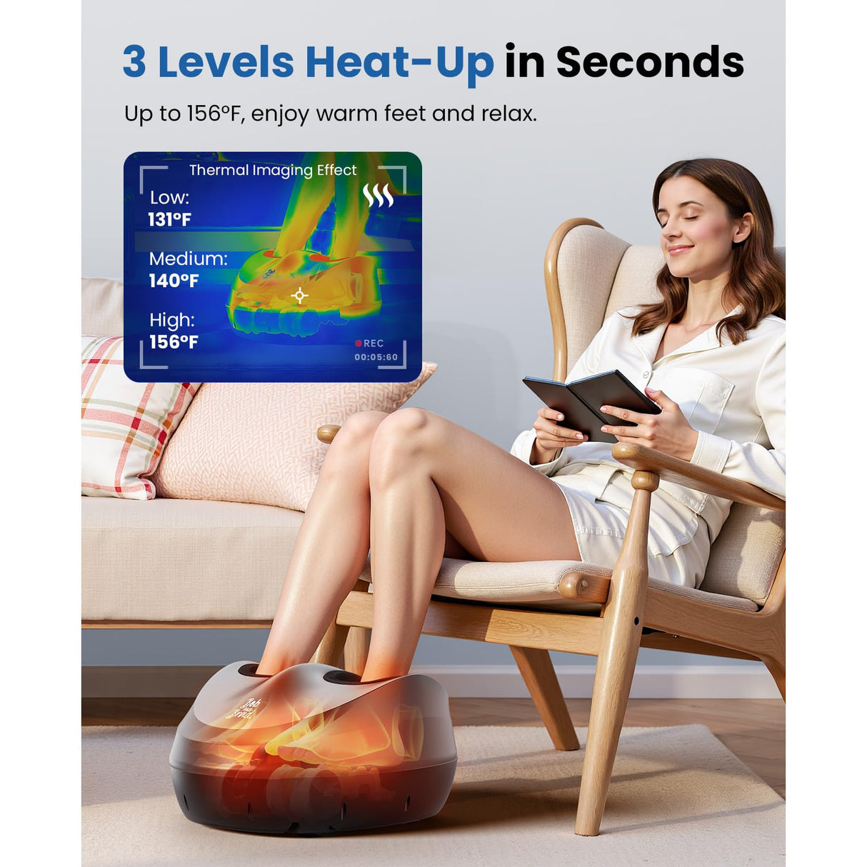 BOB AND BRAD Foot Massager Machine with Heat and Remote-FSA & HSA Eligible, Electric Shiatsu Deep Kneading Foot Massager with 4 Level, Relieve for Plantar Fasciitis and Neuropathy Pain