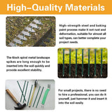 Bakulyor 100 Pack Metal Landscape Stakes, 6 Inch Artificial Turf Spikes, 6 Gauge Large Landscaping Nails, Green Edging Anchoring Staple for Garden Ground Grass Lawn Paver Timber Border Weed Barrier 6"