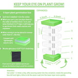 PHAIN 4-Tier Seed Sprouting Kit with Drain Holes and Drain Tray, Upgrade Stackable Microgreens Fresh Organic Bean Seed Sprouter Tray Ripple Soil-Free Sprouter Tray for Beans Alfalfa Seeds