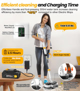 qimedo 800RPM Cordless Electric Mop, 6000mAh Battery Electric Power Scrubber & Mops for Floor Cleaning, Best Automatic Spin Mops with Smart Display,Rotating Mop with LED Light & Water Spray
