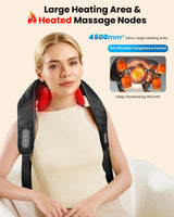 COMFIER Cordless Neck and Shoulder Massager with Heat, Wearable 4D Shiatsu Deep Tissue Kneading for Desk Workers and Drivers, Hands-Free Straps, FSA Eligible HSA Gift,Midnight Black