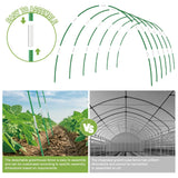 60PCS Garden Hoops for Raised Beds, 8FT Rust-Free Fiberglass Greenhouse Hoops, DIY Frame Stake to Create Grow Tunnels, Plant Support Row Covers & Garden Netting, 40Pcs Clips