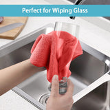 HOMEXCEL Red Microfiber Cleaning Cloth, 100 Pack Cleaning Towels for Kitchen, Lint Free, Scratch-Free, Highly Absorbent, and Reusable Cleaning Rags for House, Window and Glass, Cars, 11.5 X11.5 inch