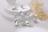 Gacimy Silver Teardrop Earrings for Women, 32MM Chunky Drop Earrings