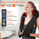 WERTYI Shiatsu Neck Massager, Electric Neck and Back Massager with Heat, 3D Kneading Massage Pillow for Back, Shoulder, Muscle Pain Relief, Office & Home & Car Use, Fits for Parents