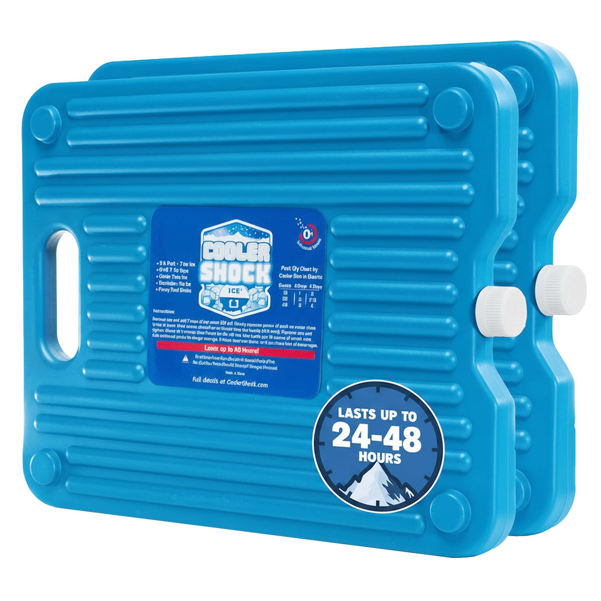 Cooler Shock Ice Packs for Cooler - 2 Reusable, Long Lasting, Cold Freezer Packs for Coolers, Lunch Bags & Totes to Keep Food Fresh - Clear