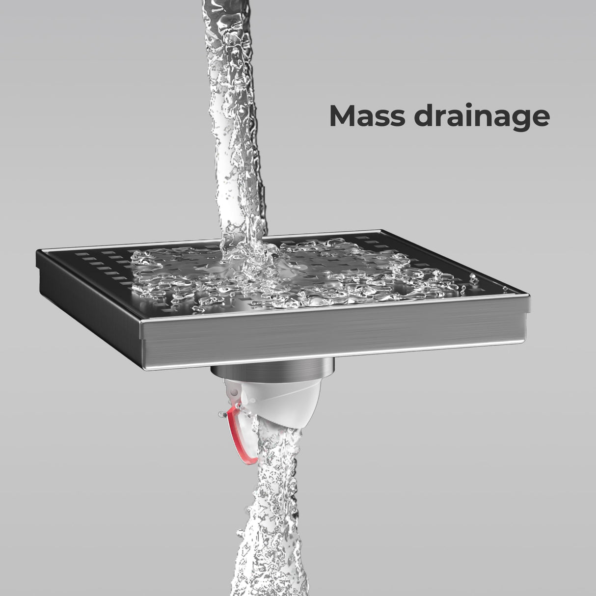 Square Floor Drain - Vancoco Bathroom Floor Drainer Anti-odor Anti-clogging Shower Floor Drain with Removable Straine(150 * 150mm)